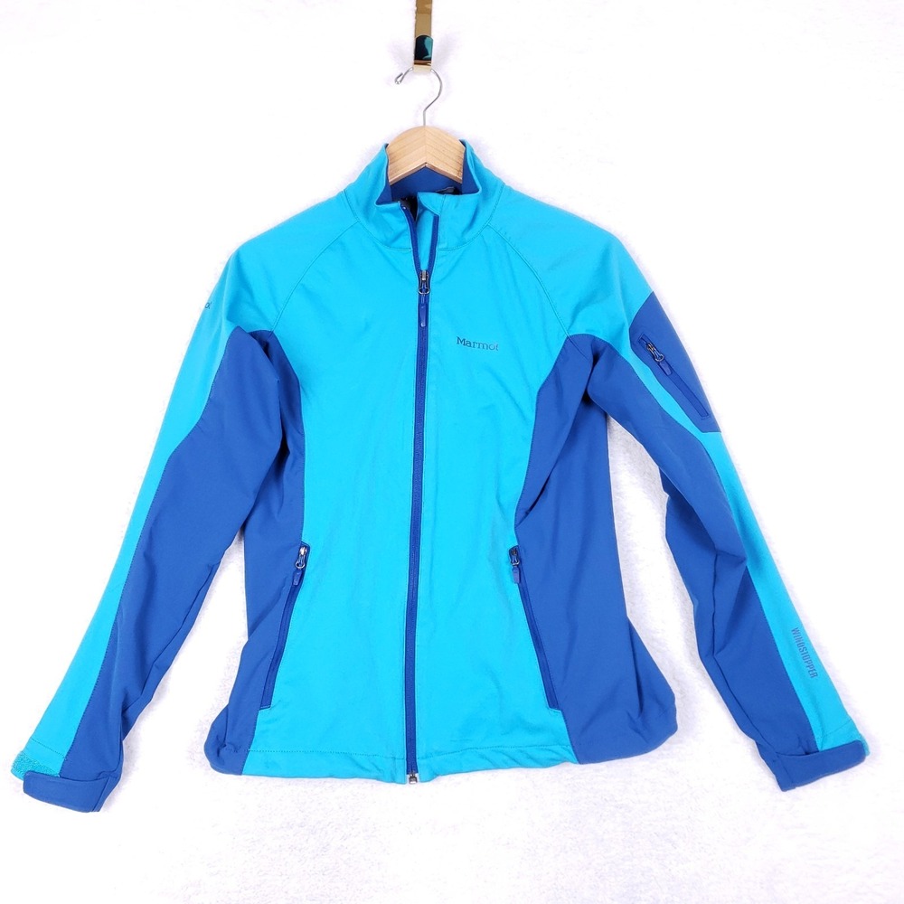 Marmot‎ Gore Windstopper Softshell Jacket Blue Full Zip Hiking Outdoor M.